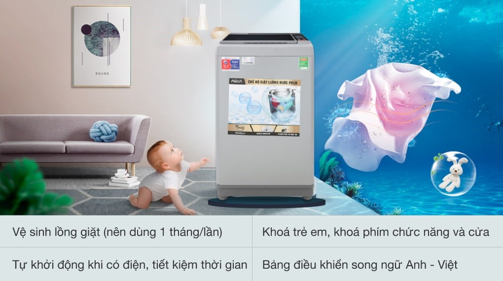 Máy giặt Aqua 8 Kg AQW-S80CT H2