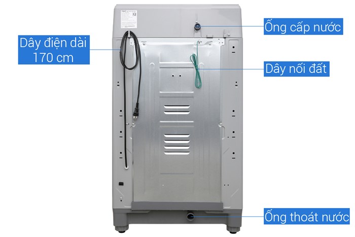 Máy giặt Aqua 8 Kg AQW-S80CT H2 Màu Xám