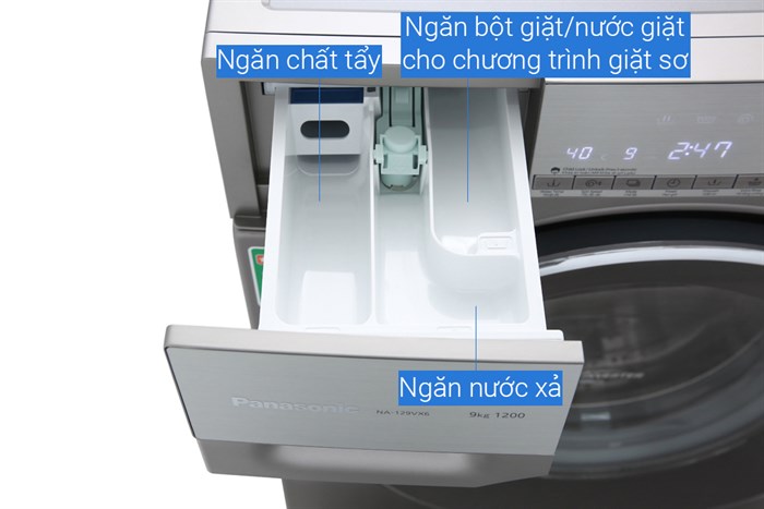 Máy giặt Panasonic Inverter 9 Kg NA-129VX6LV2 Màu Xám