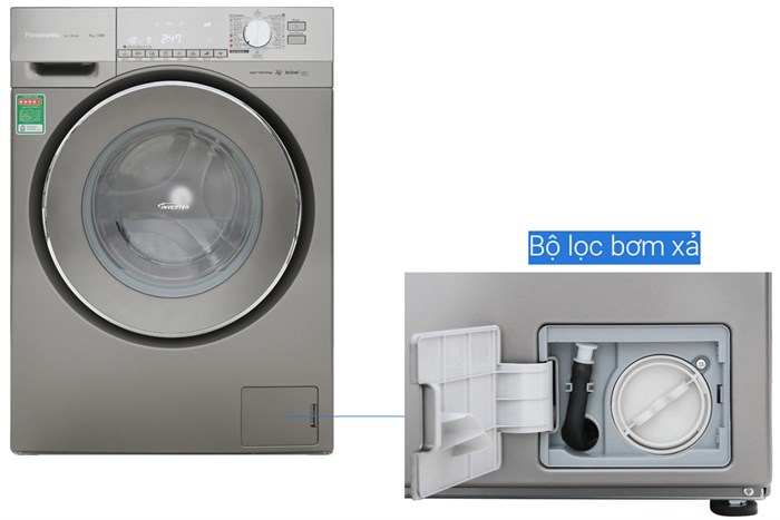 Máy giặt Panasonic Inverter 9 Kg NA-129VX6LV2 Màu Xám