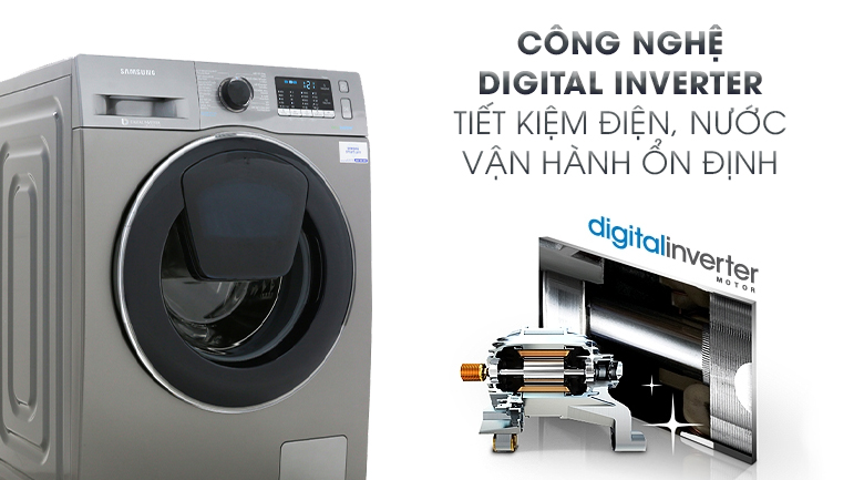 Digital Inverter - Máy giặt Samsung Addwash Inverter 10 kg WW10K54E0UX/SV