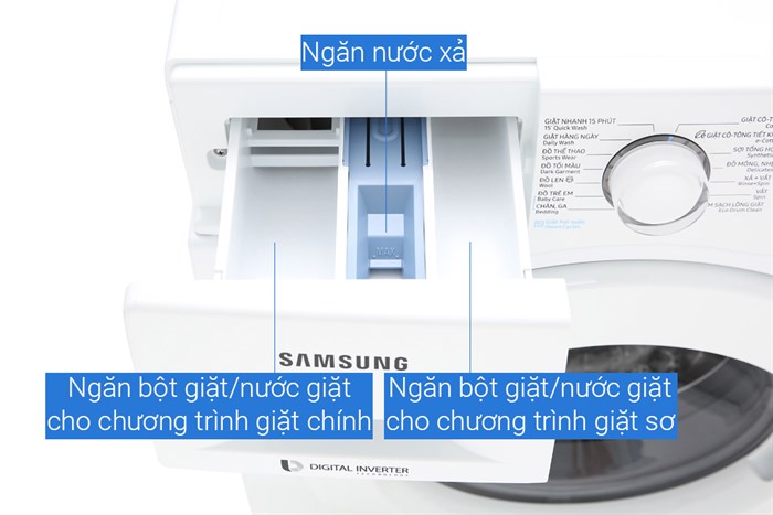 Máy giặt Samsung Inverter 8 kg WW80J52G0KW/SV Màu Trắng