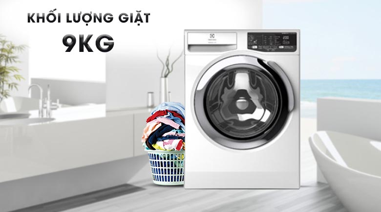 Khối lượng giặt 9 kg - Máy giặt Electrolux Inverter 9 kg EWF9025BQWA