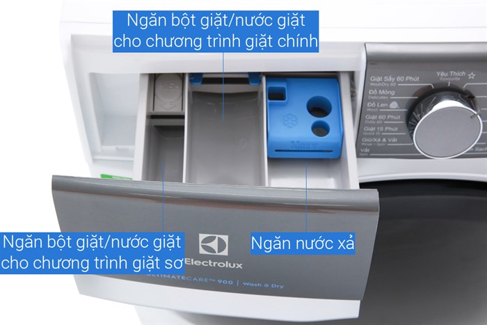 Máy giặt sấy Electrolux Inverter giặt 8 kg - sấy 5 kg EWW8023AEWA Màu Trắng
