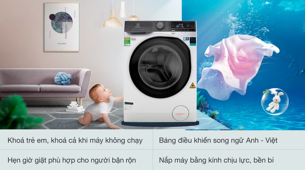 Máy giặt sấy Electrolux Inverter giặt 11 kg - sấy 7 kg EWW1141AEWA