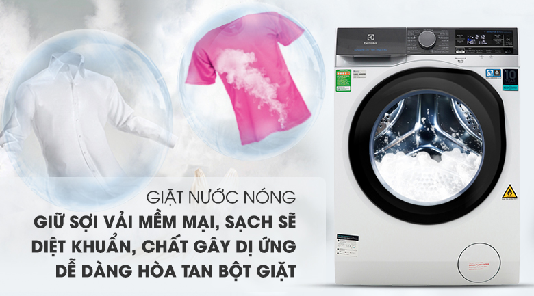 Giặt nước nóng - Máy giặt sấy Electrolux Inverter 11 kg EWW1141AEWA