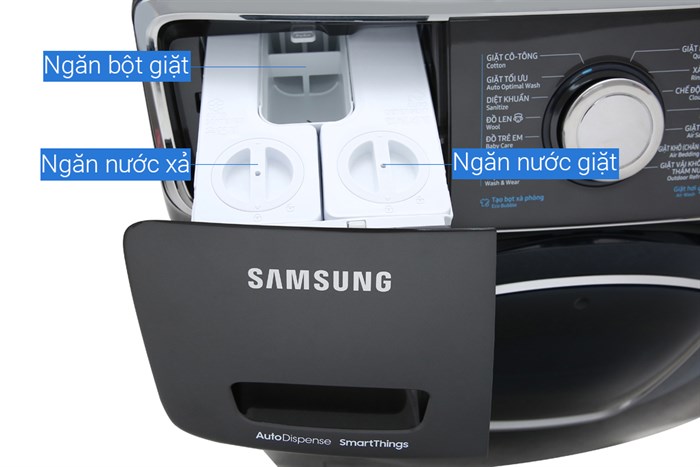Máy giặt sấy Samsung Add Wash Inverter 19 kg WD19N8750KV/SV Màu Đen