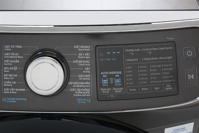 Máy giặt sấy Samsung Add Wash Inverter 19 kg WD19N8750KV/SV Màu Đen