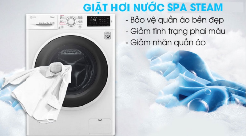 Máy giặt LG Inverter 9 kg FC1409S4W-công nghệ hơi nước Spa steam 