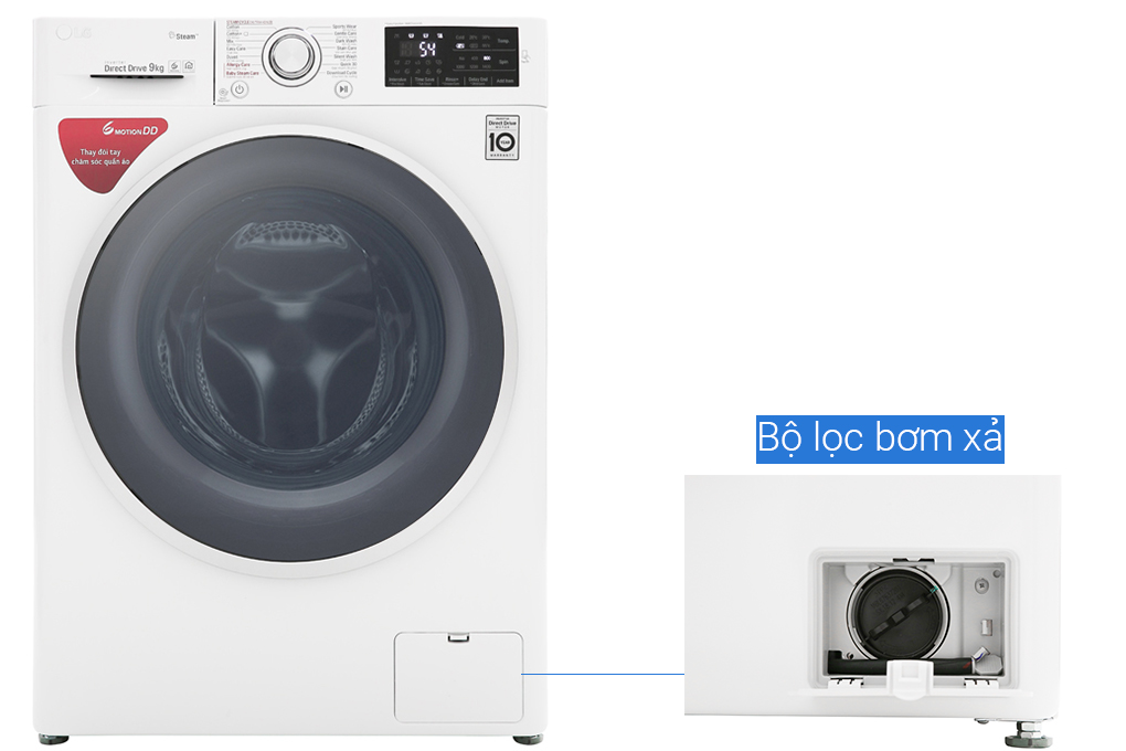 Máy giặt LG Inverter 9 kg FC1409S4W Màu Trắng