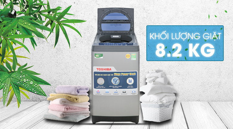 Khối lượng rửa 8,2 kg - Máy giặt Toshiba 8.2 kg AW-J920LV SB