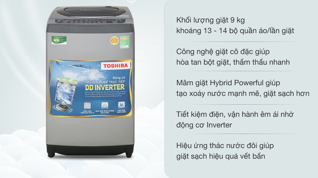 Máy giặt Toshiba Inverter 9 Kg AW-DJ1000CV SK