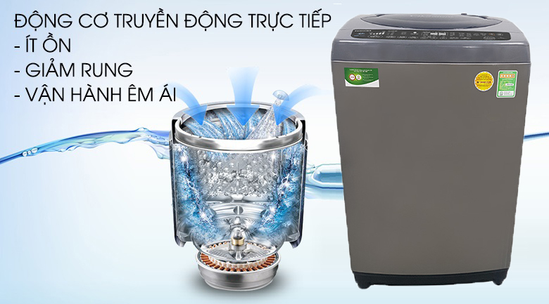 Động cơ truyền động trực tiếp - Máy giặt Toshiba Inverter 9 Kg AW-DJ1000CV SK