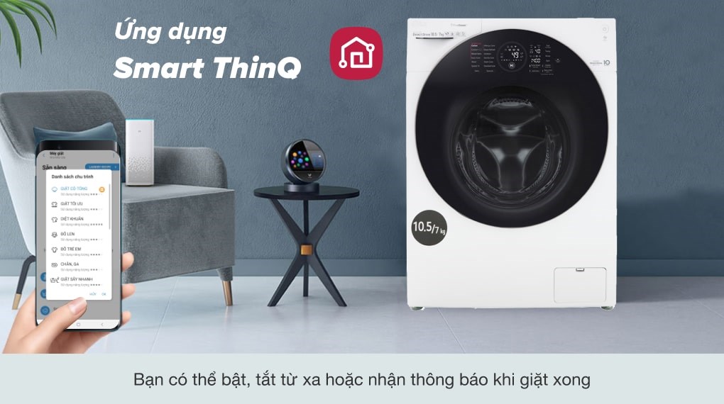 Máy giặt sấy LG Inverter giặt 10.5 kg - sấy 7 kg FG1405H3W1