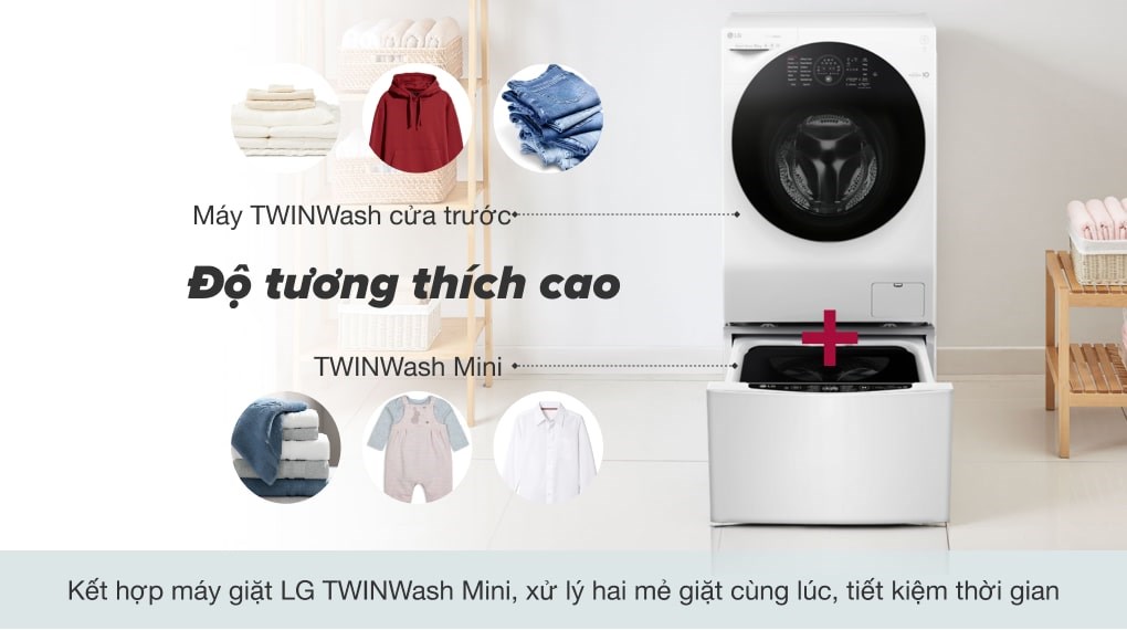 Máy giặt sấy LG Inverter giặt 10.5 kg - sấy 7 kg FG1405H3W1