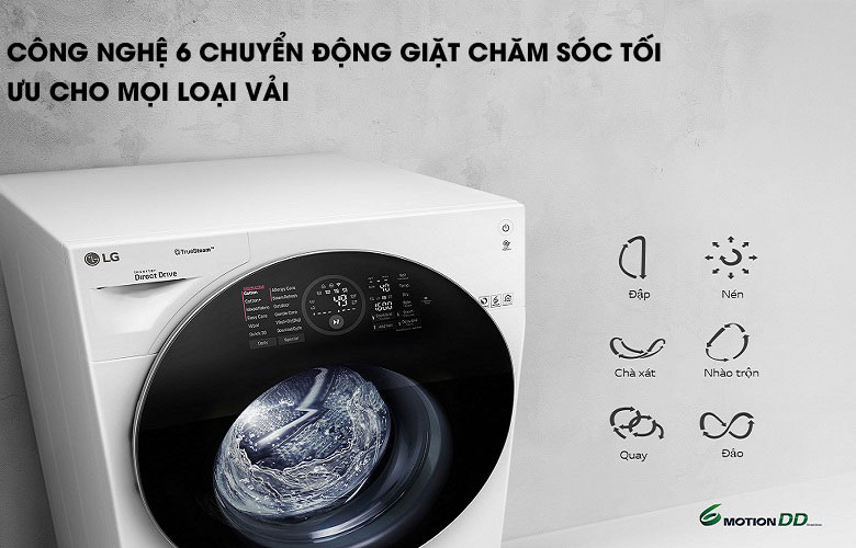 6 motion DD - Máy giặt sấy LG Inverter 10.5 kg FG1405H3W1
