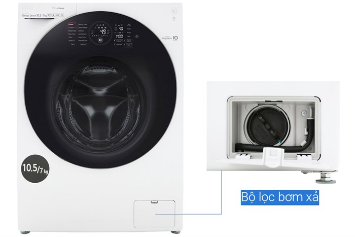 Máy giặt sấy LG Inverter giặt 10.5 kg - sấy 7 kg FG1405H3W1 Màu Trắng
