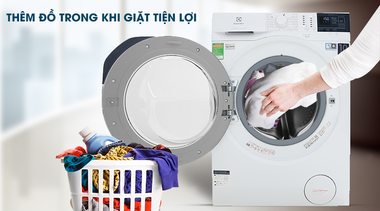 Máy giặt Electrolux Inverter 8 kg EWF8024BDWA - có thể thêm đồ ngay cả khi máy hoạt động