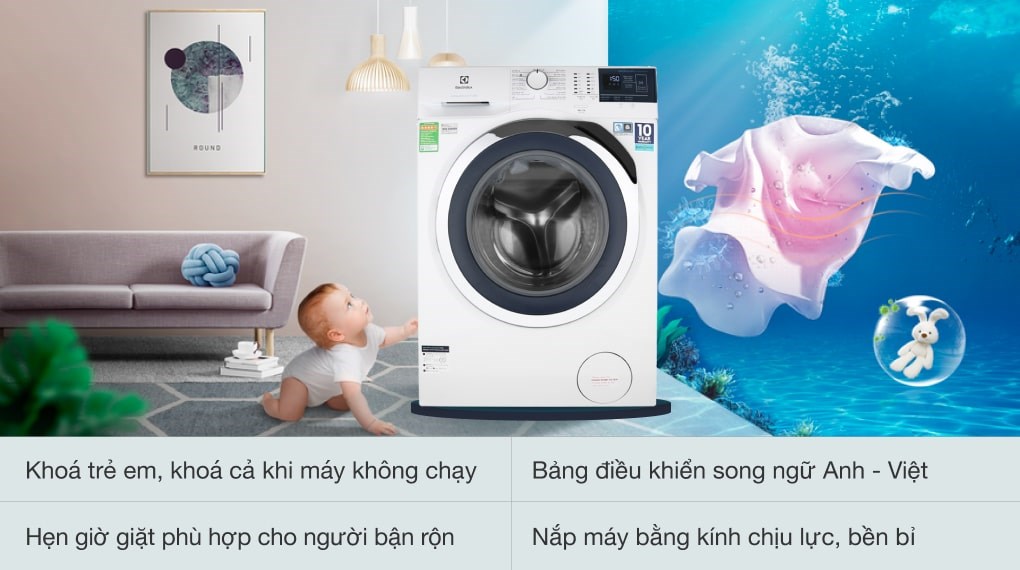 Máy giặt Electrolux Inverter 8 kg EWF8024BDWA