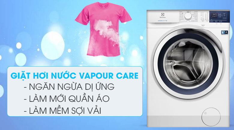 Công nghệ Vapour Care - Máy giặt Electrolux Inverter 8 kg EWF8024BDWA Công nghệ Vapour Care - Máy giặt Electrolux Inverter 8 kg EWF8024BDWA