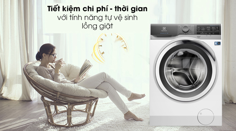 Máy giặt Electrolux Inverter 10 kg EWF1023BEWA - Tiết kiệm chi phí nhờ tính năng tự vệ sinh máy giặt 