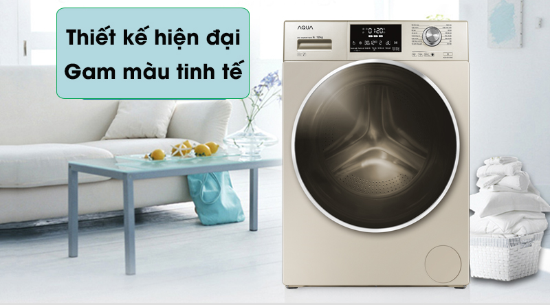 Máy giặt Aqua Inverter 12 kg AQD-DD1200C N2 - Thiết kế hiện đại, màu sắc tinh tế