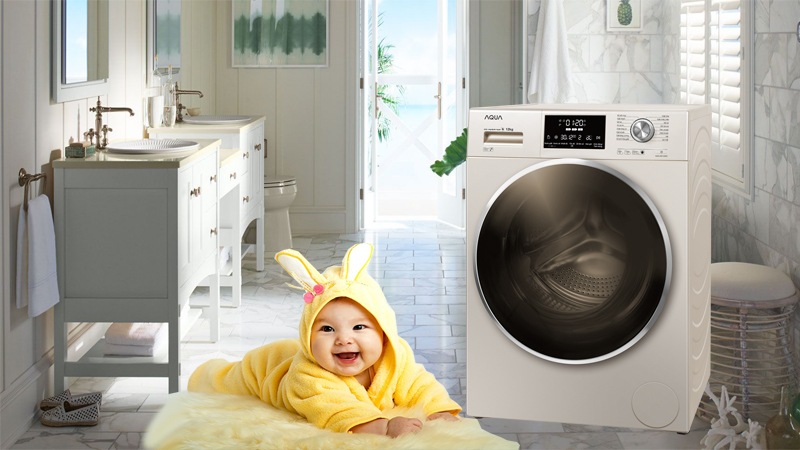Máy giặt Aqua Inverter 12 kg AQD-DD1200C N2 - An toàn với chức năng khóa trẻ em