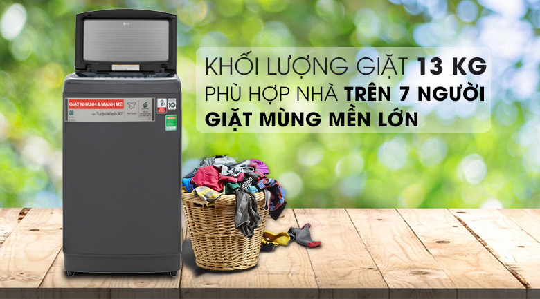 Thiết kế sang trọng và tinh tế - Máy giặt LG Inverter 13 kg TH2113SSAK