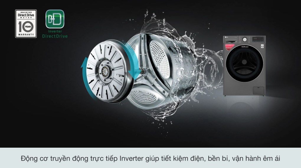 Máy giặt sấy LG Inverter giặt 10.5 kg - sấy 7 kg FV1450H2B