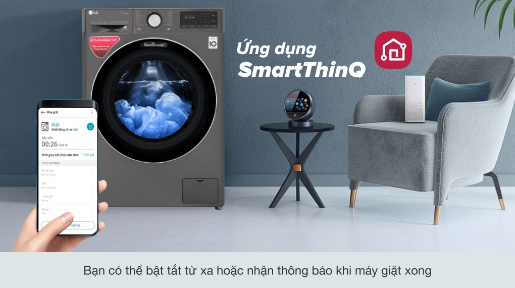 Máy giặt sấy LG Inverter 10.5 kg FV1450H2B - Smart ThinQ