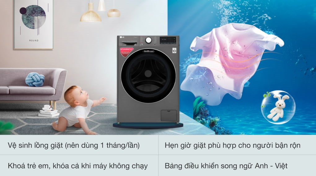 Máy giặt LG Inverter 10.5 kg FV1450S2B