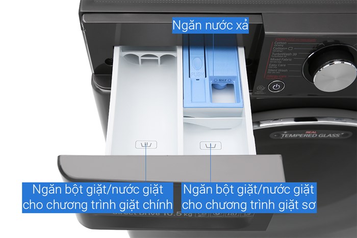 Máy giặt LG Inverter 10.5 kg FV1450S2B Màu Đen