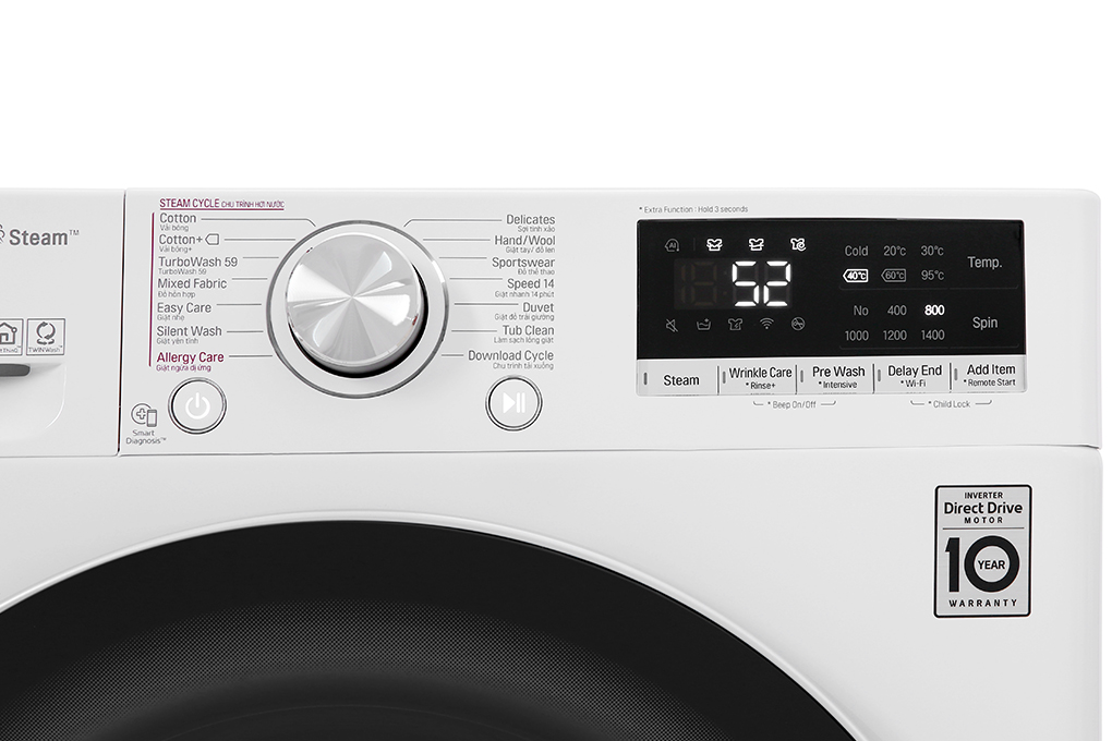 Máy giặt LG Inverter 10.5 kg FV1450S3W Màu Trắng