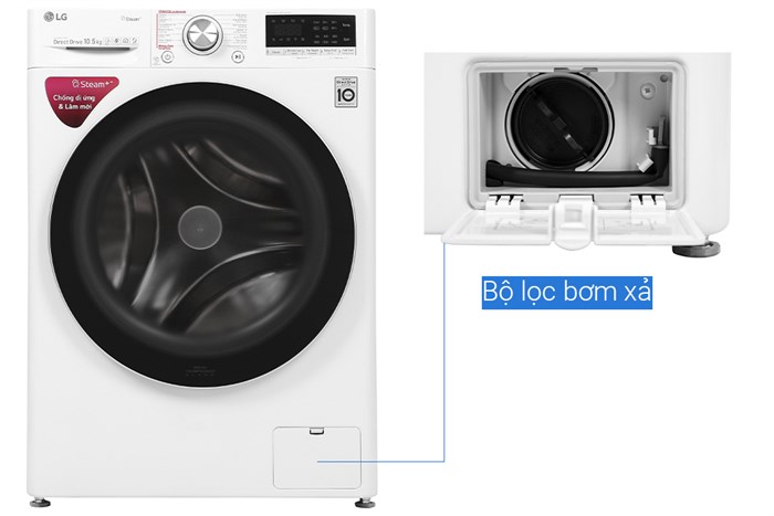 Máy giặt LG Inverter 10.5 kg FV1450S3W Màu Trắng