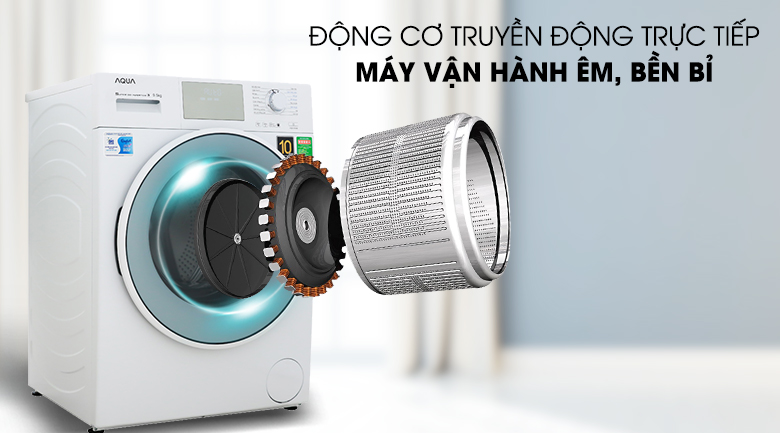 Động cơ truyền động trực tiếp - Máy giặt Aqua Inverter 9.5 kg AQD-D950E W