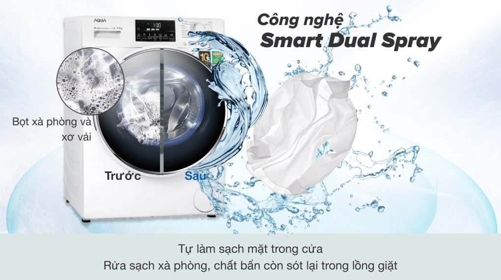 Máy giặt Aqua Inverter 8.5 kg AQD-D850E W