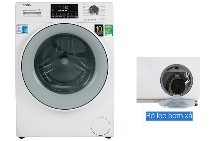 Máy giặt Aqua Inverter 8.5 kg AQD-D850E W Màu Trắng