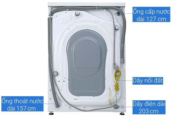 Máy giặt Aqua Inverter 8.5 kg AQD-D850E W Màu Trắng