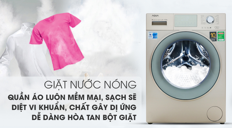 Giặt nước nóng - Máy giặt Aqua Inverter 9.5 kg AQD-D950E N