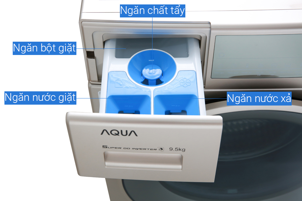 Máy giặt Aqua Inverter 9.5 kg AQD-D950E N Màu Vàng đồng