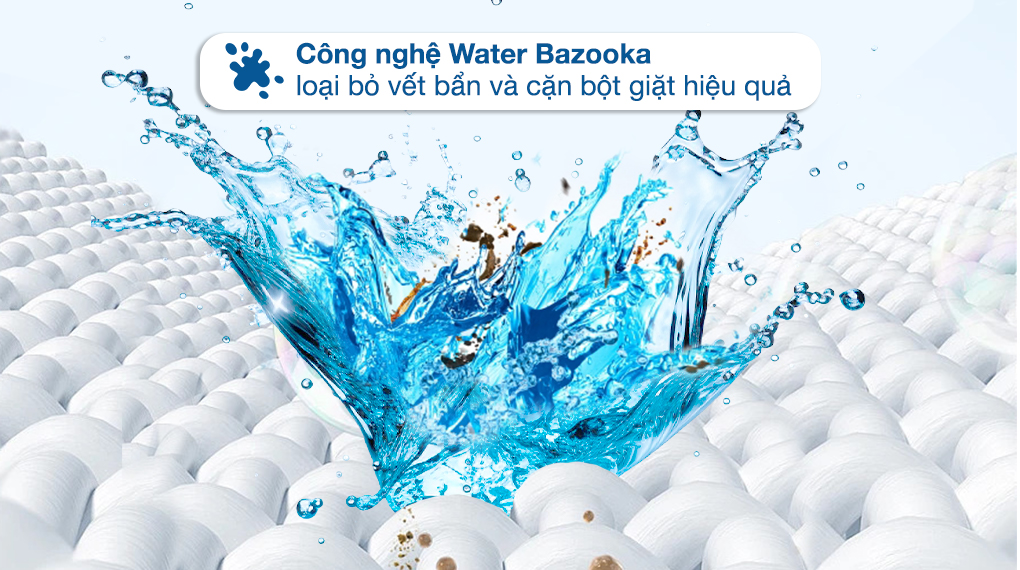 Giặt mạnh mẽ với luồng nước Water Bazooka - Máy giặt Panasonic Inverter 10.5 Kg NA-FD10VR1BV