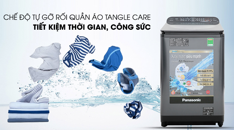 Chế độ Tangle Care tự động gỡ rối - Máy giặt Panasonic Inverter 11.5 Kg NA-FD11VR1BV