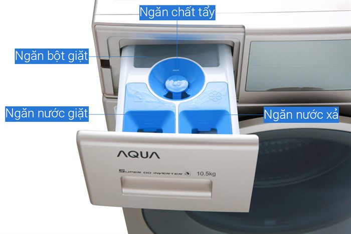 Máy giặt Aqua Inverter 10.5 kg AQD-D1050E N Màu Vàng đồng