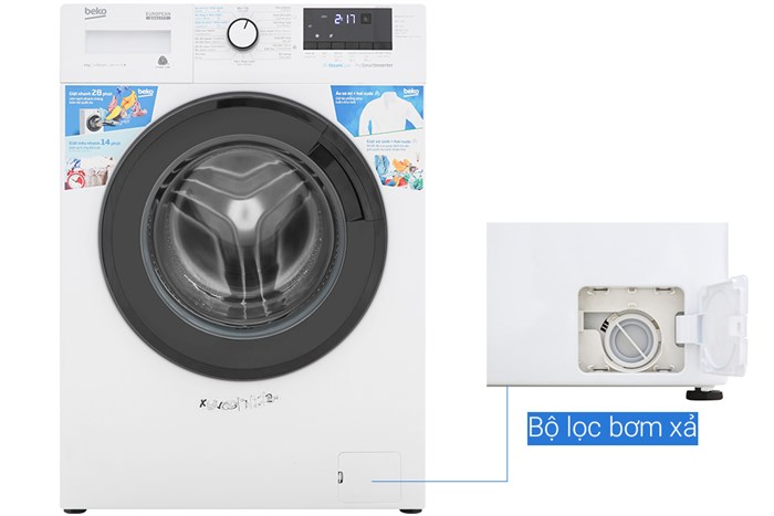 Máy giặt Beko Inverter 9 kg WCV9612XB0ST Màu Trắng