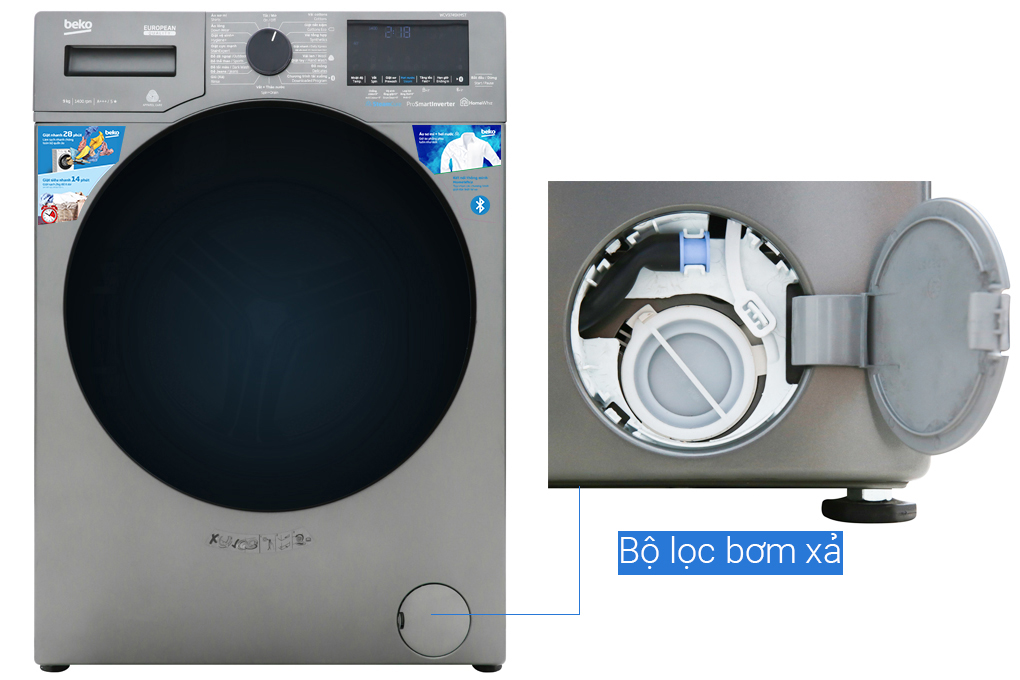 Bán máy giặt Beko Inverter 9 kg WCV9749XMST