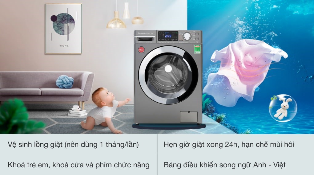 Máy giặt Panasonic Inverter 9 Kg NA-V90FX1LVT - 12
