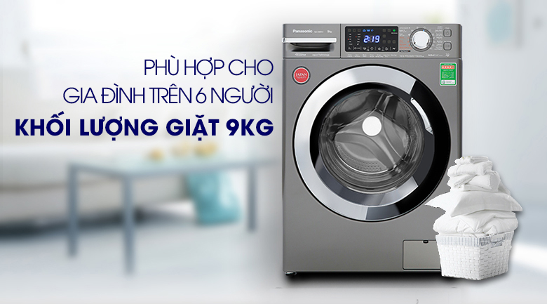 Máy giặt Panasonic Inverter 9 Kg NA-V90FX1LVT - Khối lượng