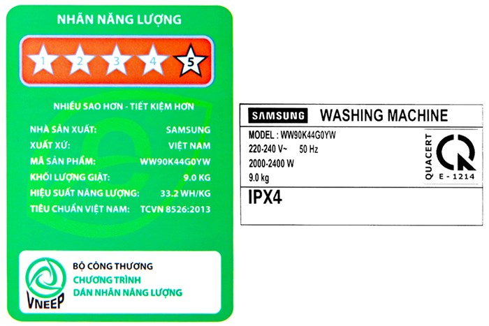 Máy giặt Samsung Addwash Inverter 9 Kg WW90K44G0YW/SV Màu Trắng