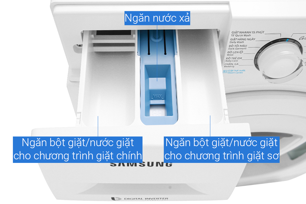 Máy giặt Samsung Addwash Inverter 9 Kg WW90K44G0YW/SV Màu Trắng