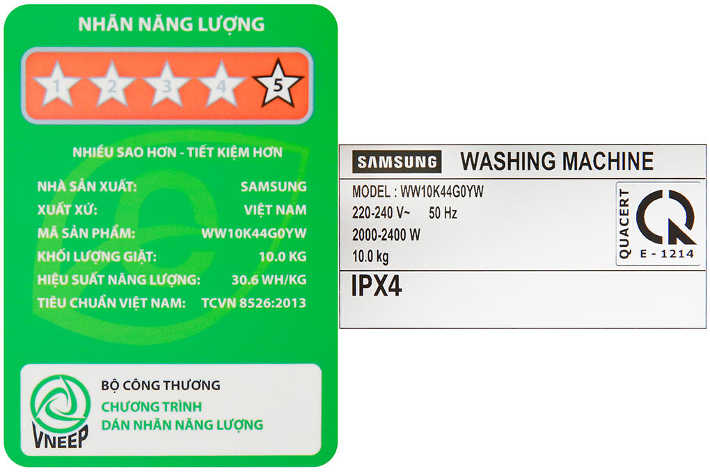 Máy giặt Samsung Addwash Inverter 10 Kg WW10K44G0YW/SV Màu Trắng